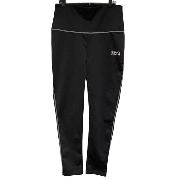 BioSweats Women's XLG Sauna Slimming Leggings High Waist Black White Trim - Picture 1 of 10